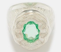 Sapphire And Recycled-sterling Silver Ring