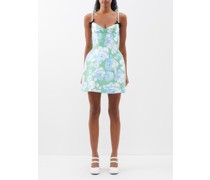 Floral-print Cotton-blend Corset Mini Dress