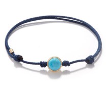 Turquoise & 14kt Gold Corded Bracelet