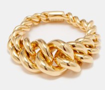 Large Curb-chain Diamond & 18kt Gold Ring