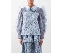 Gretel Floral-patchwork Cotton Blouse