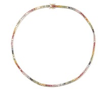 Rainbow Sapphire & 14kt Gold Tennis Necklace