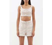 Sequinned Bouclé Cropped Top