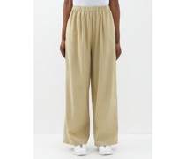 Elasticated Canvas Wide-leg Trousers