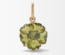 Sapphire, Tourmaline & 18kt Gold Charm