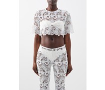 Martina Guipure-lace Cropped Top