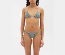 The String Floral Recycled-fibre Bikini Top
