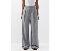 Stella Windowpane-check Wide-leg Trousers