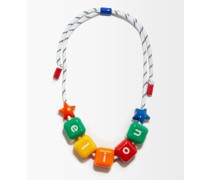 Block Beaded Rope Necklace