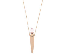 Diamond, Rose-quartz & 18kt Gold Amulet Necklace