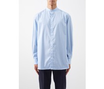 Stand-collar Cotton-poplin Shirt