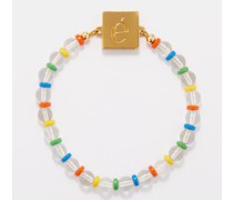 Mamo Quartz, Enamel & 14kt Gold-plated Bracelet