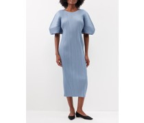 Technical-pleated Midi Dress