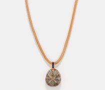 Sapphire, Shell & 18kt Rose Gold Necklace