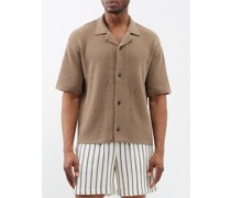 Short-sleeved Ribbed Nylon-blend Shirt