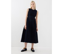Dorina Embroidered Smocked Cotton-blend Midi Dress