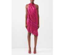 Samba Fringed Jacquard-satin Mini Dress
