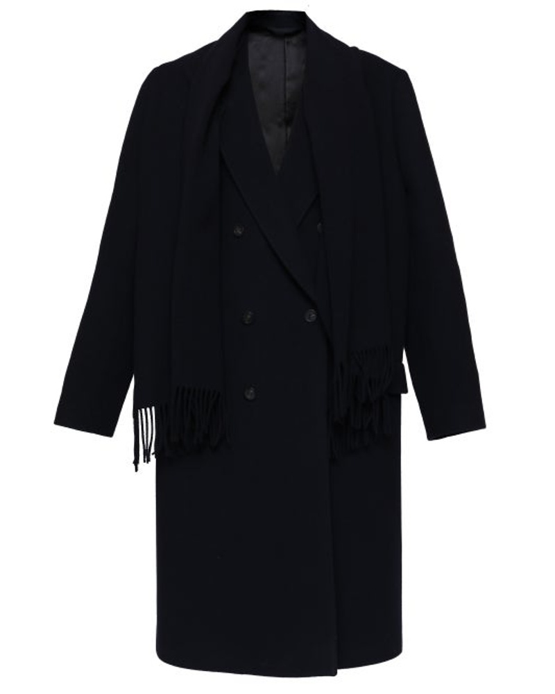 Balenciaga Damen Shawl-embellished Oversized Wool-blend Twill Coat