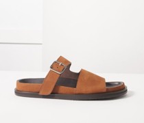 Buckled Nubuck Leather Sandals