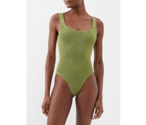 Square Neck Crinkle-knit Swimsuit