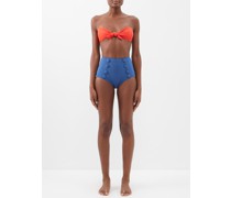 Poppy High-waist Seersucker Bikini