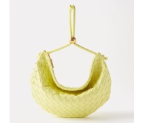 Half Moon Medium Intrecciato-leather Shoulder Bag