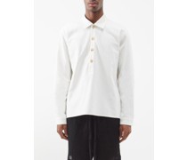 Half-button Cotton-ramie Blend Shirt