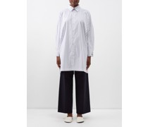 Split-hem Pinstripe Organic-cotton Shirt