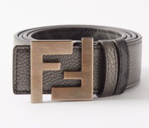 Ff-logo Grained-leather Belt