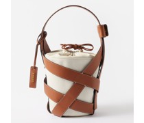 Hive Leather-trim Canvas Bucket Bag