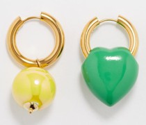 Star & Heart Charm Gold-plated Earrings