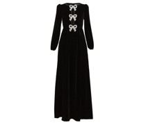 Camille Crystal-bow Velvet Gown