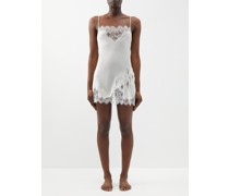 Lace-trimmed Silk-satin Slip Dress