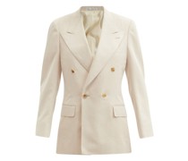 Andy Double-breasted Silk-twill Suit Jacket