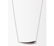 Sabre Deco Enamel & Sterling-silver Necklace
