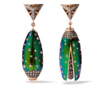 Scarab Diamond, Sapphire & 18kt Rose-gold Earrings