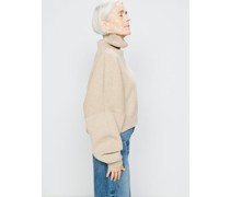Roll Neck Wool Cropped Cocoon Jumper