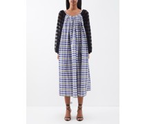 Robe midi en soie vintage façon patchwork