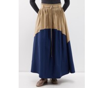Rosa Colour-blocked Cotton Maxi Skirt
