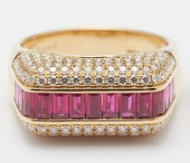 Empress Diamond, Ruby & 18kt Gold Ring