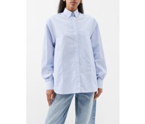 William Striped Cotton-poplin Shirt