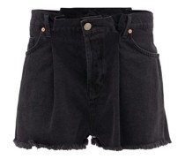 Fold Raw-hem Denim Shorts