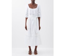 Daphine Patchwork Cotton-gauze Midi Dress