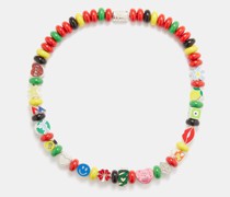 Sterling Silver & Enamel Beaded Necklace