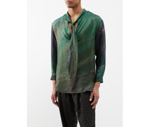 Rambert Scarf-tie Shibori-dyed Silk Shirt