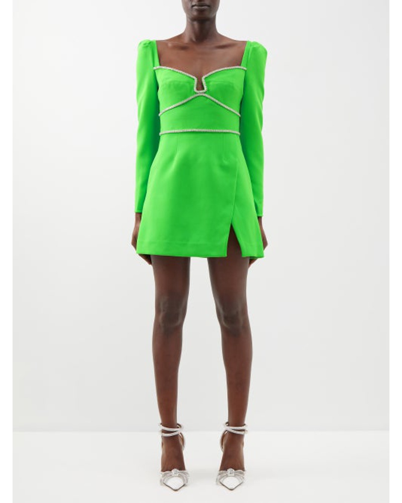 Self-Portrait Damen Crystal-embellished Crepe Mini Dress