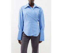Asymmetric Cotton-poplin Shirt