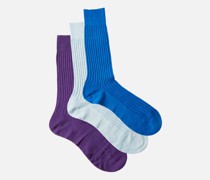 Pack Of Three Danvers Cotton-blend Socks