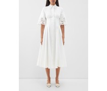 Zhoe Lace-trimmed Linen-blend Shirt Dress