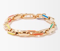 Enamel & 14kt Gold Link-chain Bracelet